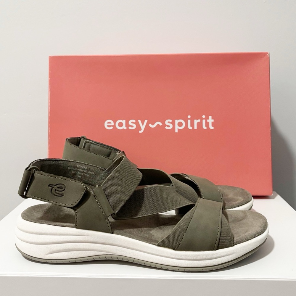 Easy Spirit Sedartz3 Sandals Womens Size 7 Strappy‎ Olive Green Comfort